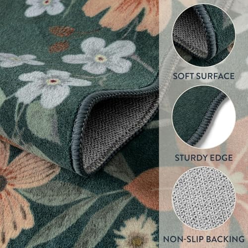 Lahome Floral 8x10 Area Rugs for Living Room, Soft Washable Bedroom Rug - Image 6