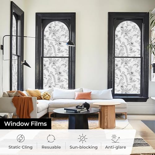 ADD.HERES Window Privacy Film, Glass Decorative Static Cling, 17.5" x 78.7" - Image 4