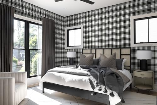 Guvana 17.7"x118" Black and White Trellis Contact Paper Peel and Stick Wallpaper Removable Contact Paper Self-Adhesive Waterproof Wallpaper for Wall Cabinets Shelves Drawer Liner Decorative - Image 5
