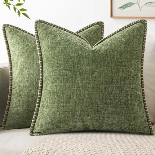 MIULEE Decorative Couch Throw Pillow Covers 18x18 Inch Sage Green 2 Pack by MIULEE
