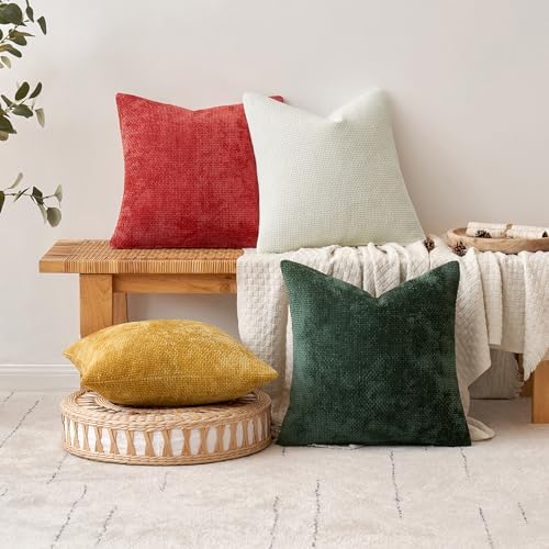 MIULEE Decorative Couch Throw Pillow Covers 20x20 Inch Christmas Red 2 Pack - Image 4