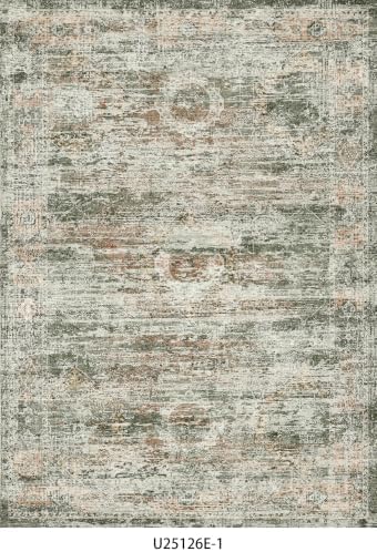 Washable Kitchen Rug Sets 3 piece: Vintage Soft Low Pile Non-Slip Kitchen Mats for Floor, Boho Farmhouse Runner Rug for Sink, Entryway Hallway Bathroom, Pet-Friendly (Terracotta-Burnt-Orange Green) by BYYVOORugsforYourHome