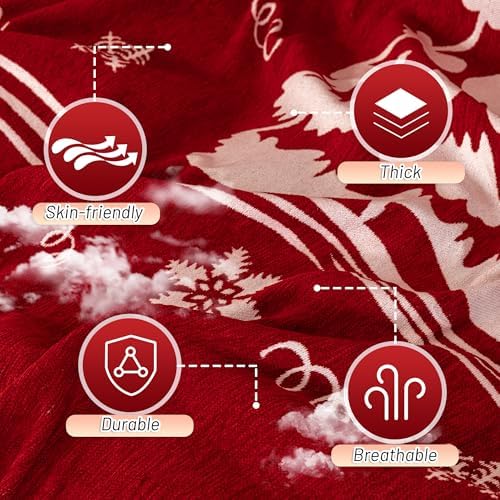 MYSKY HOME Sofa Covers for 2 Cushion Couch L Shaped Couch Cover, Washable Couch Covers with Tassels Boho Couch Cover Non Slip Super Universal Soft Sofa Slipcover for Kids, Dogs, Pets, 71"x102", Red - Image 4