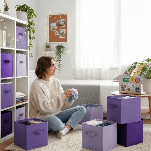 Cupic Cupid 6-Pack 11x11 Cube Storage Bins, Cube Bins, Purple Gradient - Image 6