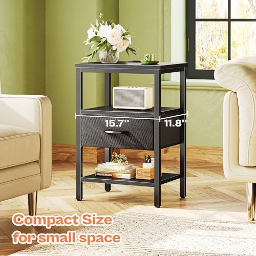 SUPERJARE Nightstand Set of 2 with Charging Station, USB-C Port, End Tables - Image 6