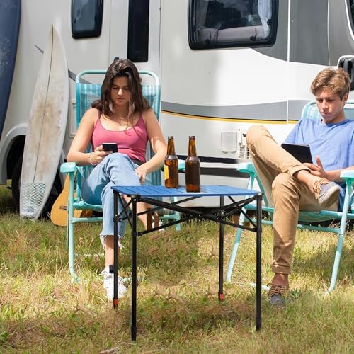 VILLEY Folding Camping Square Table, Portable Aluminum Table, Large - Image 2