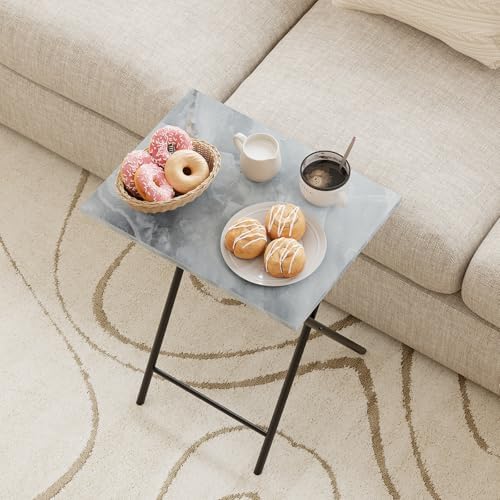 Adompacat 16" Small TV Tray Table, Folding TV Dinner Trays Set on Couch - Image 2