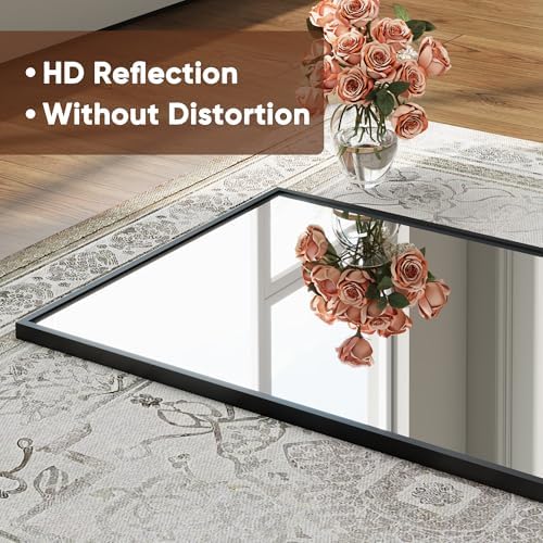 Antok 48" x 14" Full Length Over-the-Door Mirror, Hanging Mirror, Black - Image 4
