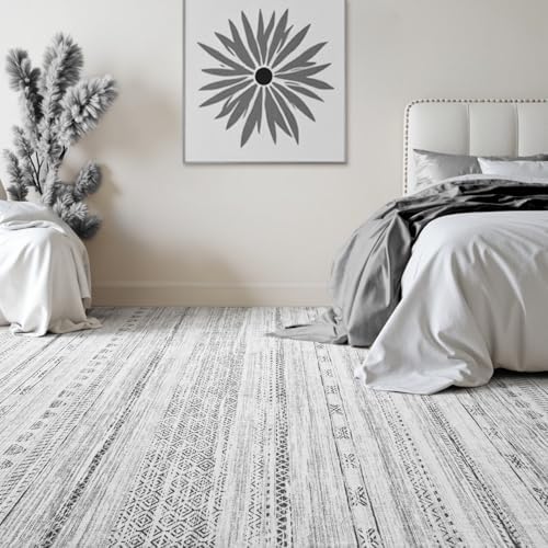 5x7 Area Rugs for Living Room Machine Washable Rug Distressed Indoor Carpet Neutral Moroccan Boho Rug Ultra Soft Area Rug for Bedroom Dining Room Playroom Office, Black - Image 4