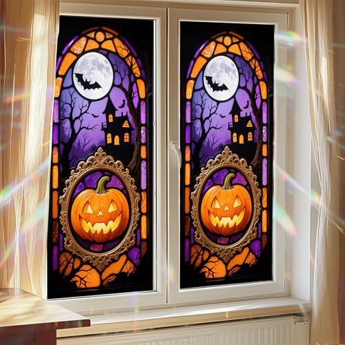 HOMETITUTE Haunted House Bats Gothic Privacy Window Cling 17.7x39.3 PVC - Image 7