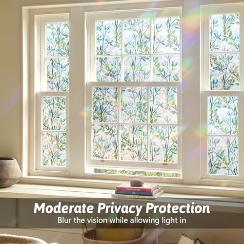 Kromapolis Green Leaf Stained Glass Window Privacy Film, 29.5 x 157.4 inch - Image 3