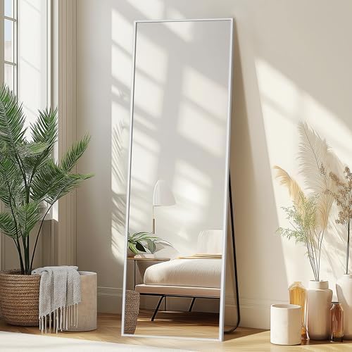 Delma Full Length Mirror with Stand, 56x15 Silver Floor Mirror by Delma