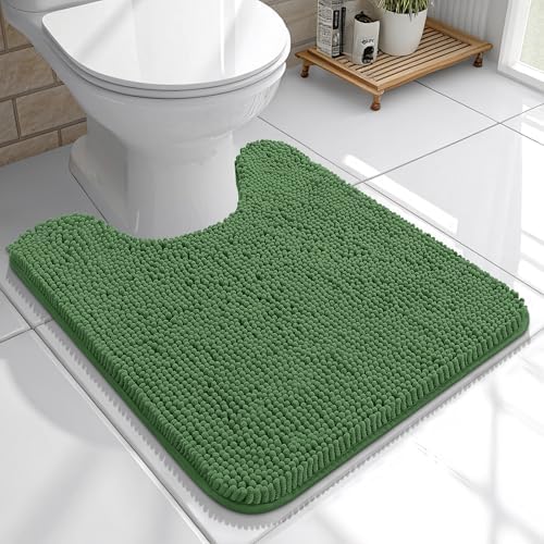 OLANLY Toilet Rugs U-Shaped 20x20, Soft Absorbent Chenille Contour Rugs by OLANLY