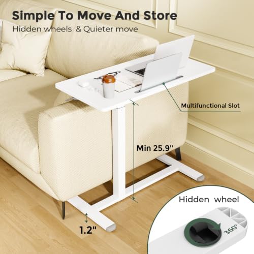 Gibbon Mounts 32” Rolling Mobile Standing Desk, Bedside Table with Wheels - Image 4