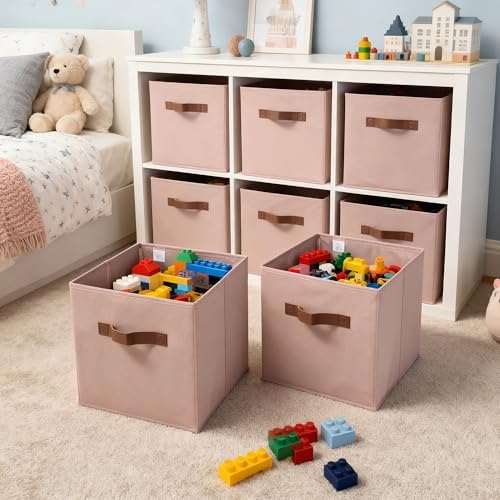 GRANNY SAYS Cube Storage Bins, 11 Inch Cube Organizer, Dusty Pink, 6-Pack - Image 3