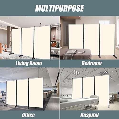 Room Divider 102'' Wide Folding Privacy Screen,3 Panel Wall Divider w/Wheel - Image 6