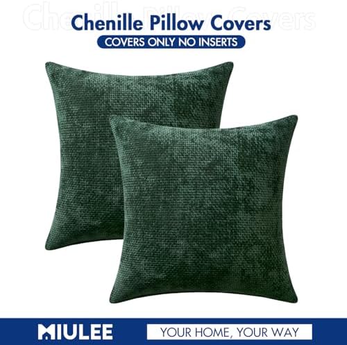 MIULEE Decorative Couch Throw Pillow Covers 20x20 in Christmas Green 2 Pack - Image 6