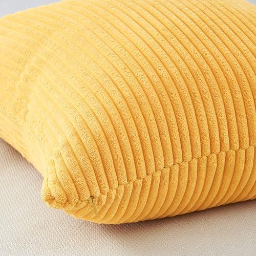 Topfinel Burnt Orange and Blue Couch Pillows Pack of 4 Decorative 16x16 Inch Velvet Pillow Covers for Bed Accent Modern Corduroy Pillowcase Sofa Livingroom Home Decor - Image 6
