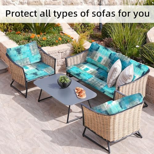 8 Pcs Outdoor Cushion Covers, Patio Sofa Cushion Covers Replacement - Image 5