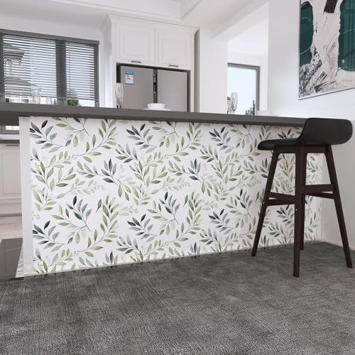 Danodoi Sage Green Vintage Leaf Peel and Stick Wallpaper 17.5" x 197" | Waterproof Vinyl Self Adhesive Removable Renter Friendly Floral Contact Paper - Image 3