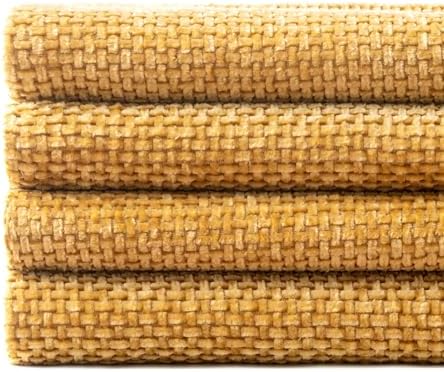 MIULEE Soft Decorative Chenille Pillow Covers Gold 18x18 Pack of 4 - Image 6