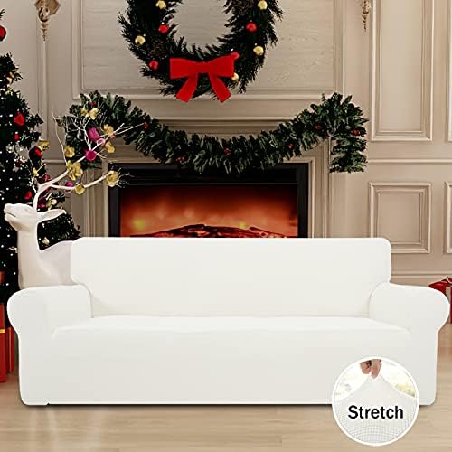Easy-Going Stretch Couch Covers for Sofa Washable Large Cream - Image 2