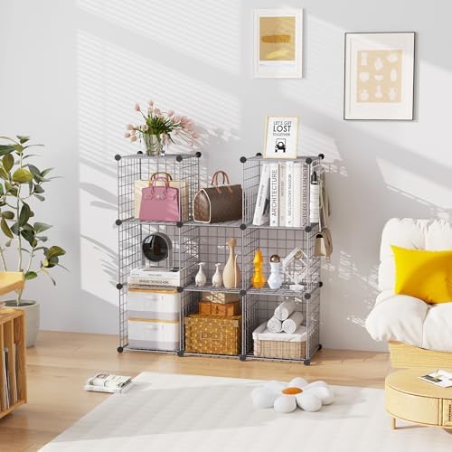 C&AHOME Wire Cube Storage, 8 - Cube Organizer Metal C Grids, Silver Gray - Image 4