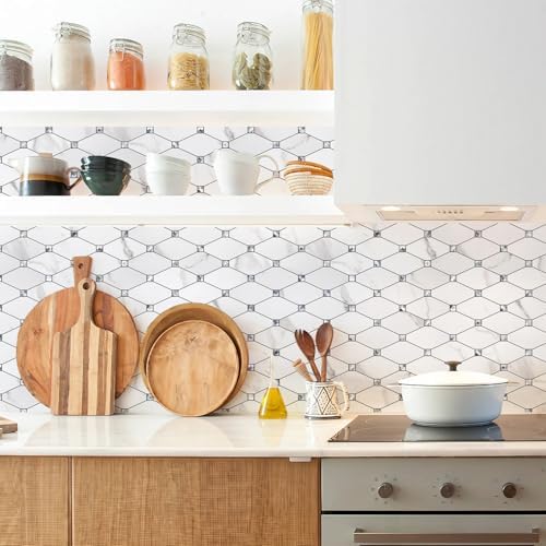 STICKGOO 10 Sheets Peel and Stick Backsplash, Calacatta - Image 3