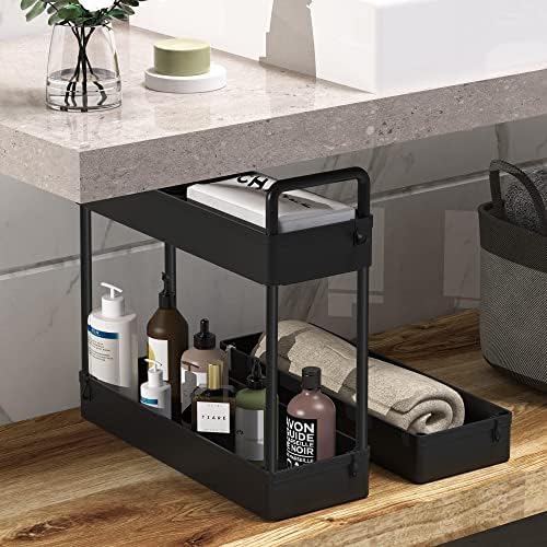 SOLEJAZZ Slim Rolling Storage Cart Skinny Bathroom Organizer, 3 Tier, Black - Image 5