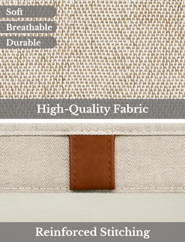 StorageWorks Fabric Storage Bins with Clear Window, Brown and Beige, 3-Pack - Image 4