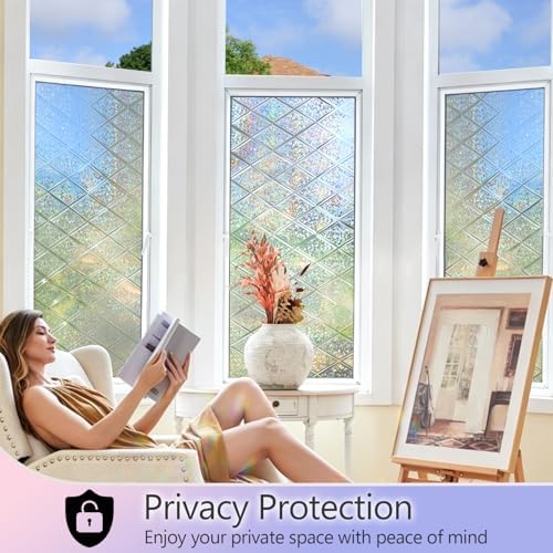 KESPEN Stained Glass Rainbow Window Privacy Film Static Cling, 23.6Inx6.5Ft - Image 4