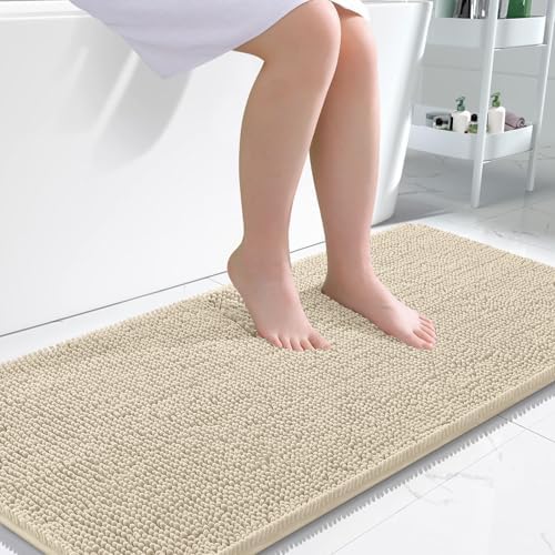 OLANLY Large Bathroom Rugs 50x30, Extra Soft Absorbent Chenille Bath Rugs by OLANLY