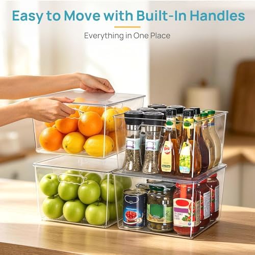 Vtopmart 8 Pack Extra Large Clear Stackable Storage Bins with Lids for Cube - Image 6