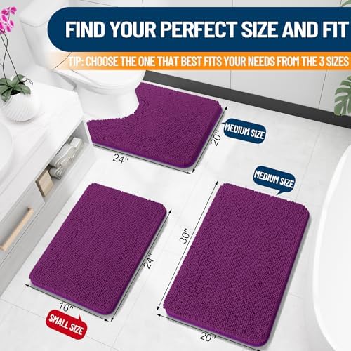OLANLY Bathroom Rugs 30x20, Extra Soft Absorbent Chenille Bath Rugs - Image 2