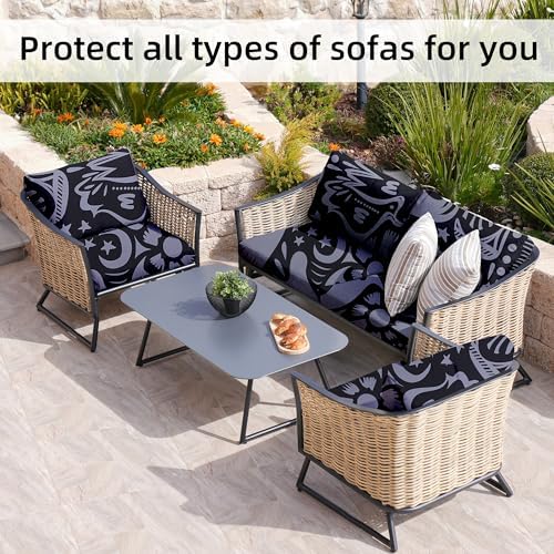8 Pcs Outdoor Cushion Covers, Patio Sofa Cushion Covers Replacement - Image 5