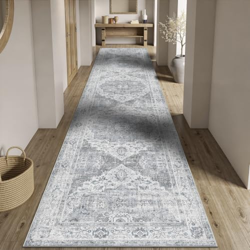 2'6x12 Hallway Washable Runner Rug Low Pile Vintage by Winslssol