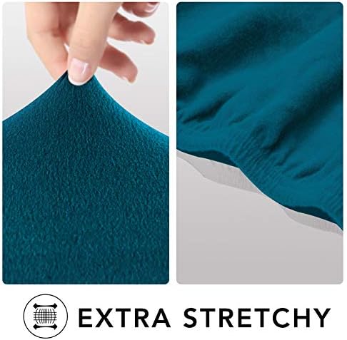 PureFit Stretch Couch Covers for Sofa 4 Seater Slipcovers Peacock Blue - Image 4