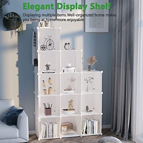 C&AHOME Cube Storage Organizer, 12-Cube Shelf Units, Closet Cabinet Milky - Image 4