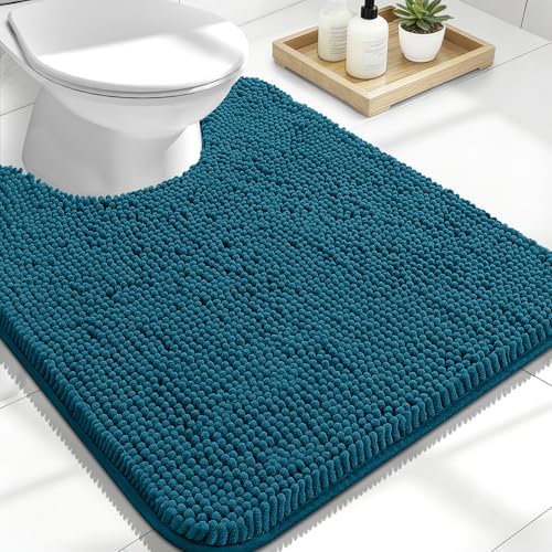 OLANLY Toilet Rugs U-Shaped 24x20, Soft Absorbent Chenille Contour Rugs by OLANLY