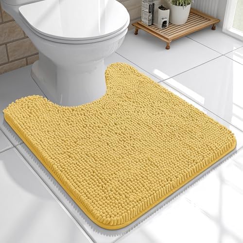 OLANLY Toilet Rugs U-Shaped 20x20, Soft Absorbent Chenille Contour Rugs by OLANLY