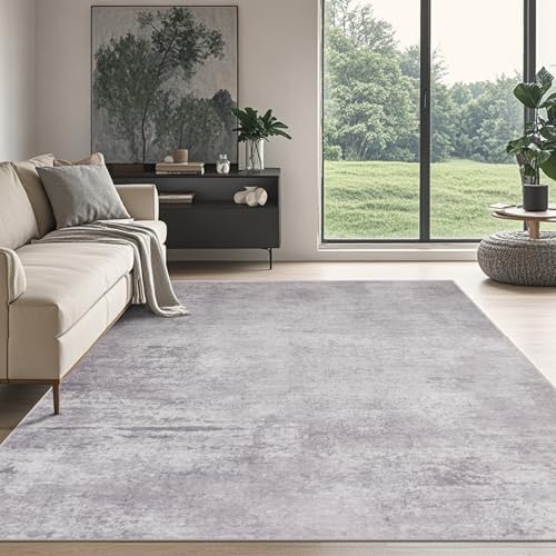 8x10 Washable Area Rugs for Living Room,Bedroom,Dining Room,Playroom - Grey by Srugn