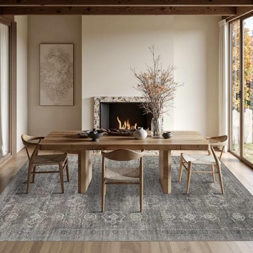 Rugxara 6x9 Area Rugs Washable Rug for Living Room Bedroom, Taupe/Grey - Image 4