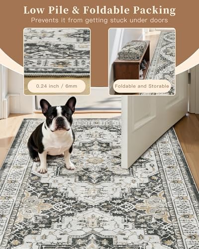 Madane Hallway Runner Rug 2x5 Washable Entry Rugs Non-Slip, Black - Image 6