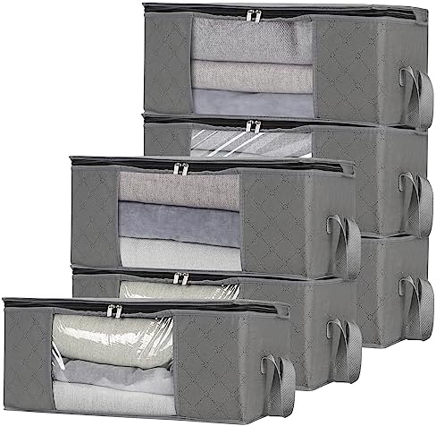 Storage Clothes Bins Closet Bags: Containers Organizer Bag Boxes Clothing Bin Box Container Organization for Organizing Blanket Cloth Pillow Sheet Sweater and Storage Totes Organizers With Lids by Sodynee