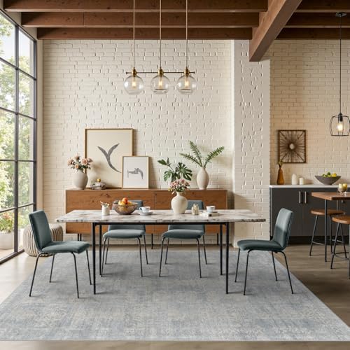 Rugxara 6x9 Area Rugs Washable Rug for Living Room Bedroom, Blue/Beige - Image 4