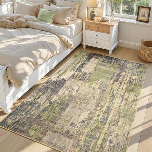 Toneed 4x6 Washable Non Slip Abstract Area Rugs for Bedroom Living Room by Toneed