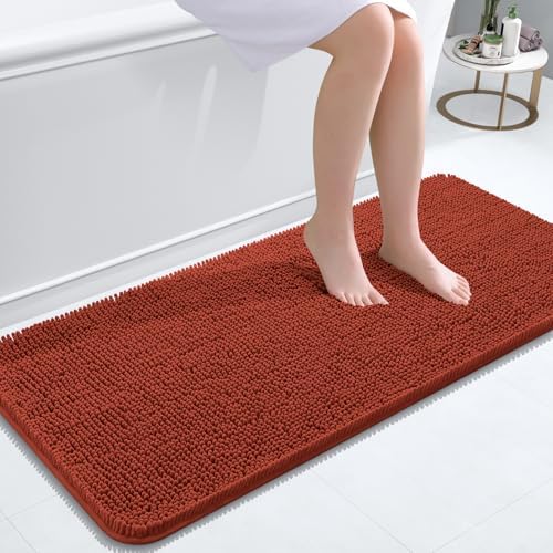 OLANLY Bathroom Runner Rugs 47x20, Extra Soft Absorbent Chenille Bath Rugs by OLANLY