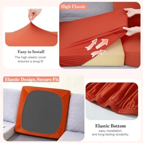 4Pcs Patio Cushion Covers Stretch Outdoor Furniture Protector Slipcovers - Image 5