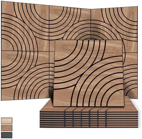 WoveN SounD Acoustic Wall Panels, Teak, 8 Pack, 23.6x23.6 in by WovenSound