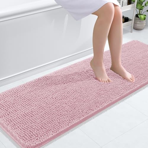 OLANLY Bathroom Runner Rugs 59x20, Extra Soft Absorbent Chenille Bath Rugs by OLANLY